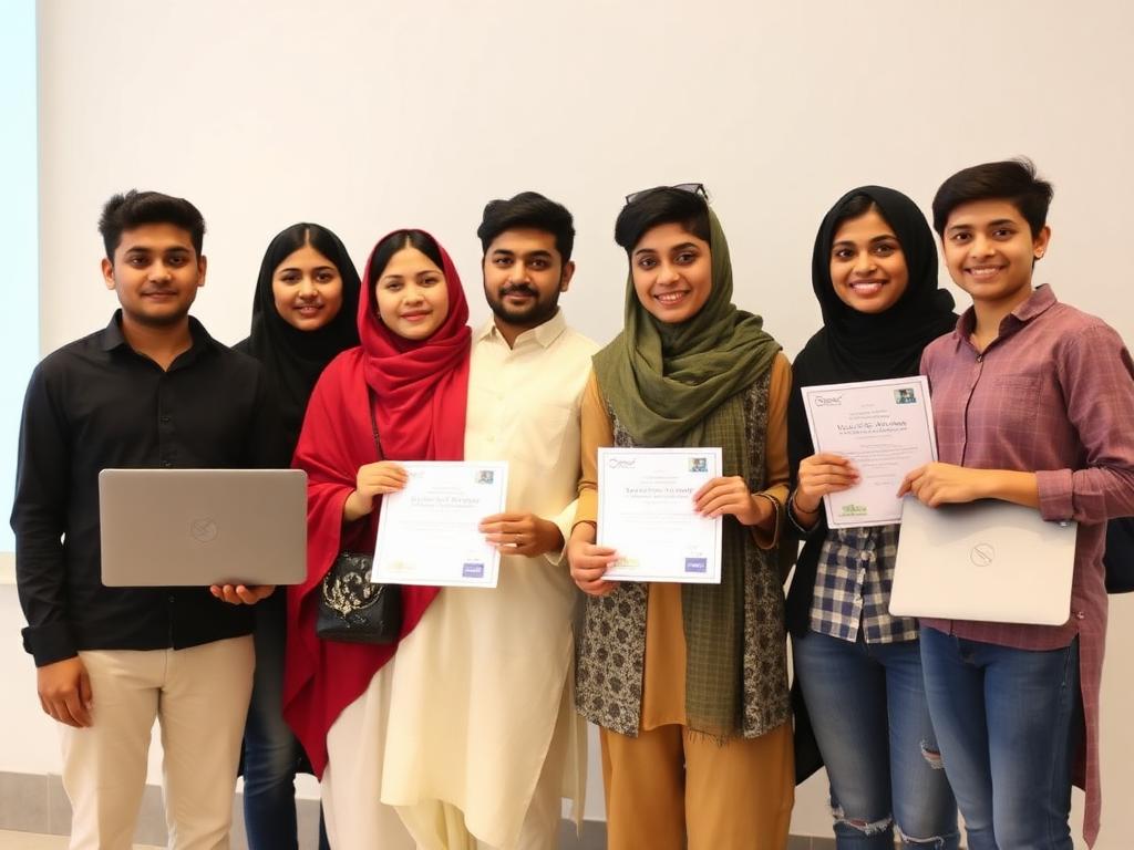 Students with project certificates